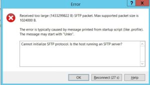 Received too Large SFTP Packet