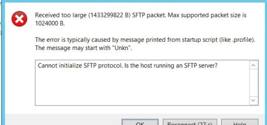 Received too Large SFTP Packet